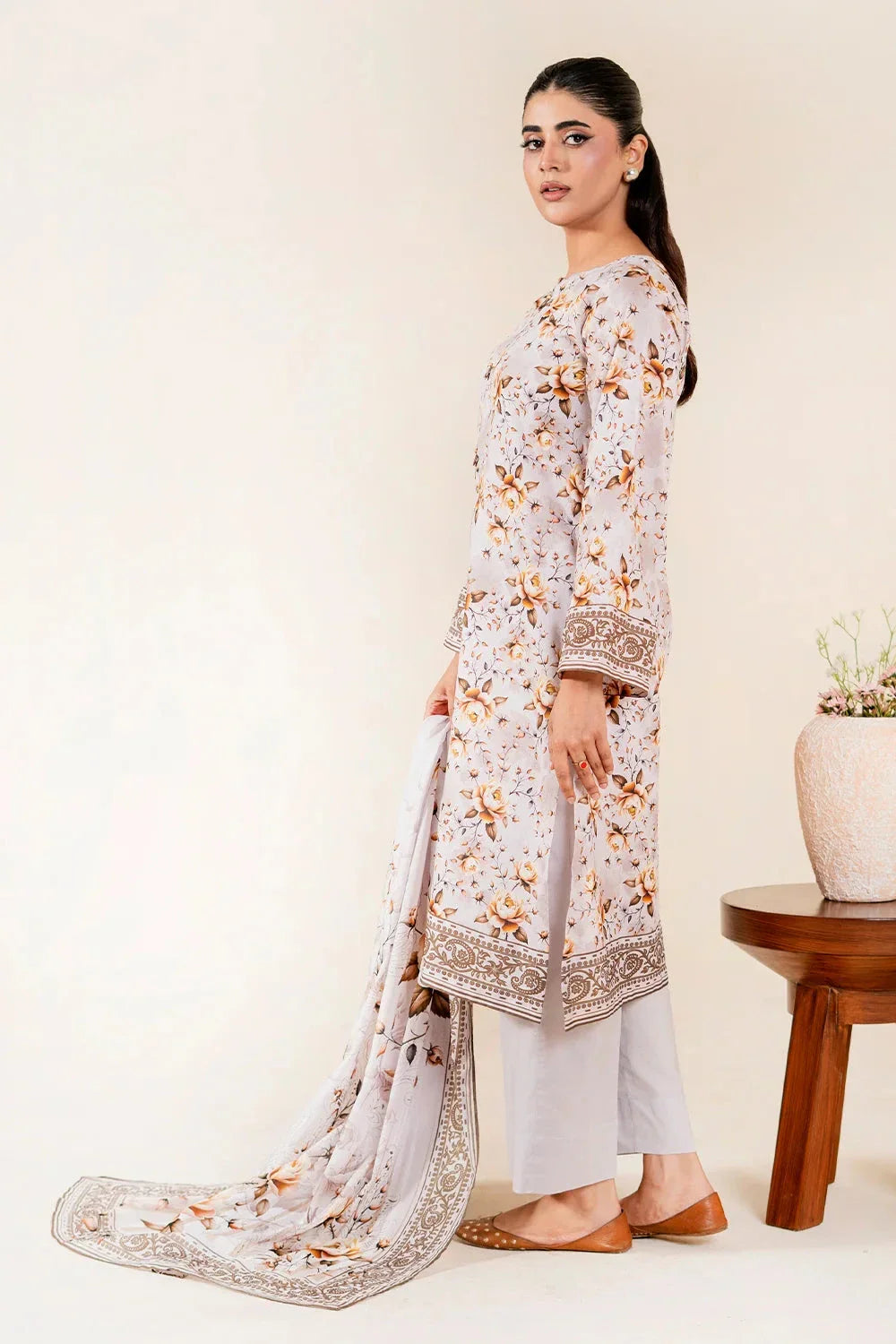 3PC Unstitched Printed Lawn Suit | KLP-3942 Printed KHAS STORES