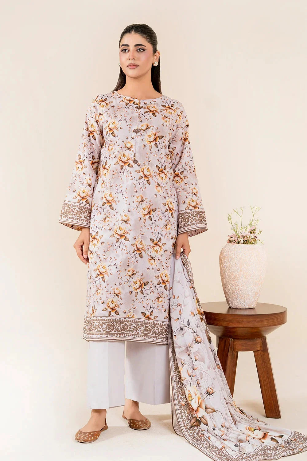 3PC Unstitched Printed Lawn Suit | KLP-3942 Printed KHAS STORES