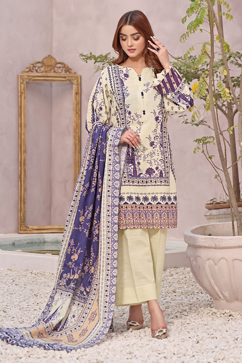3Pcs Unstitched Khaddar SUIT KKH-2345 KHAS STORES