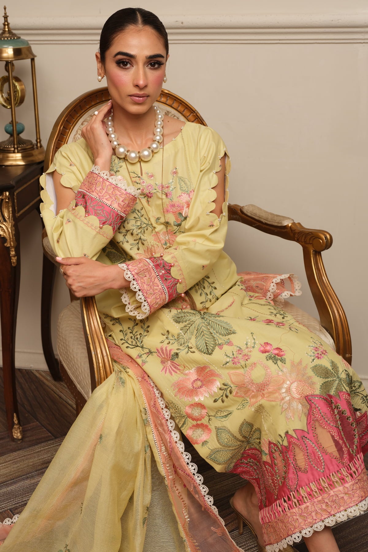 Surkhru S-28 : Unstitched Embroidered Lawn 3pc