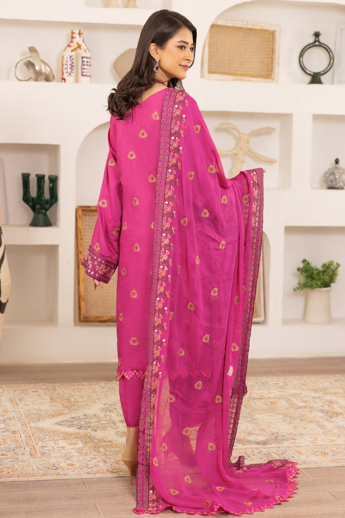 Flora F-29 : Unstitched Embroidered Viscose 3PC