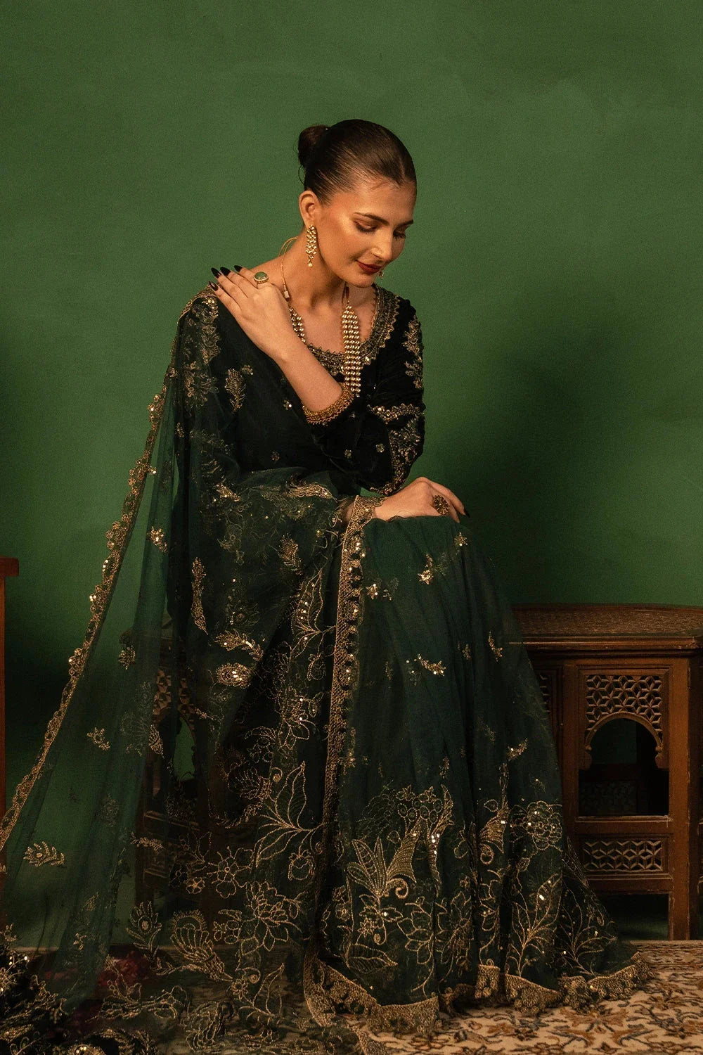 Embroidered Unstitched Luxury Saree KNAC-2994 Embroidered KHAS STORES