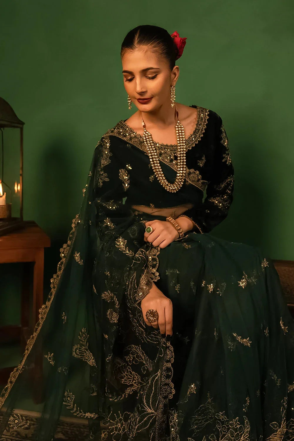 Embroidered Unstitched Luxury Saree KNAC-2994 Embroidered KHAS STORES