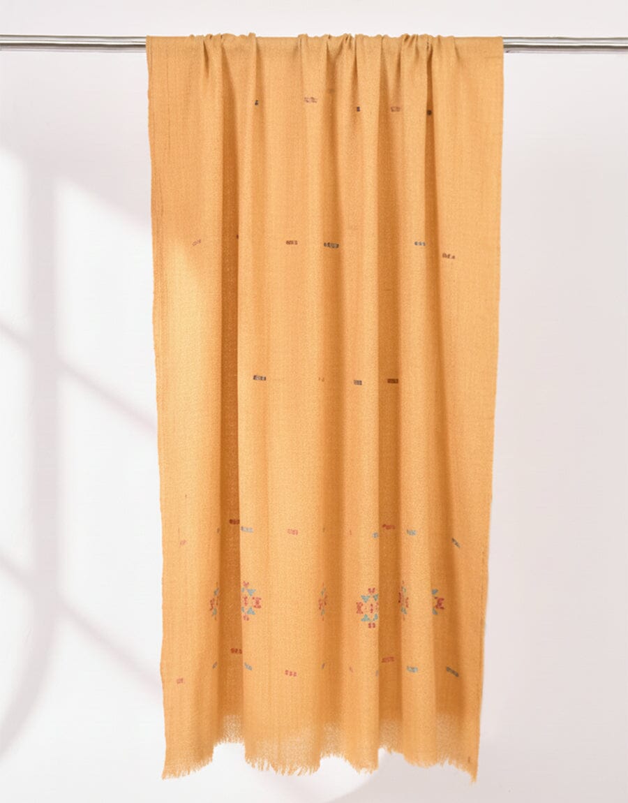 Khaddi Embroidered Shawl-11 Brown Apparel & Accessories KHAS STORES