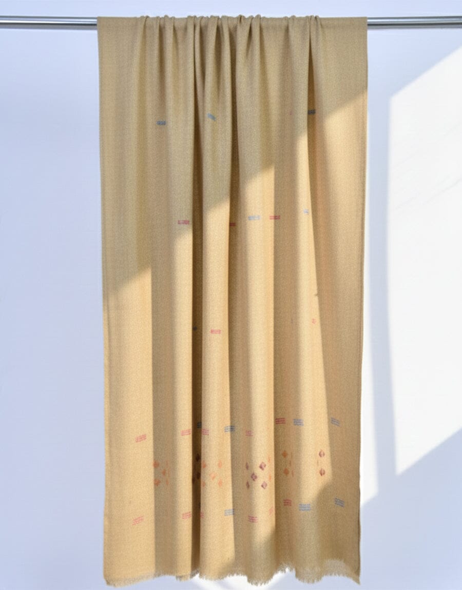 Khaddi Embroidered Shawl-13 Brown Apparel & Accessories KHAS STORES