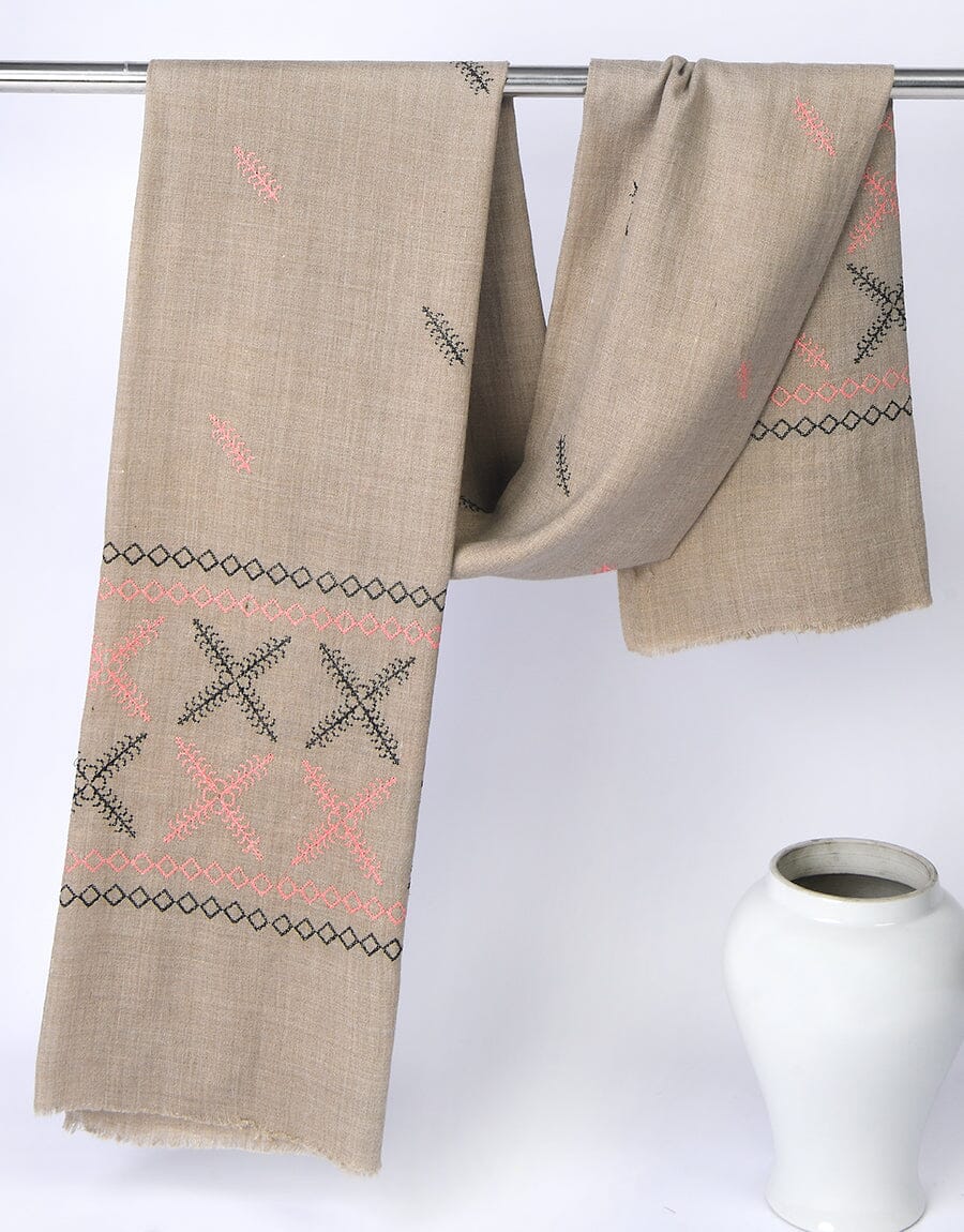 Machine Embroidery SHAWL S-003 Apparel & Accessories KHAS STORES