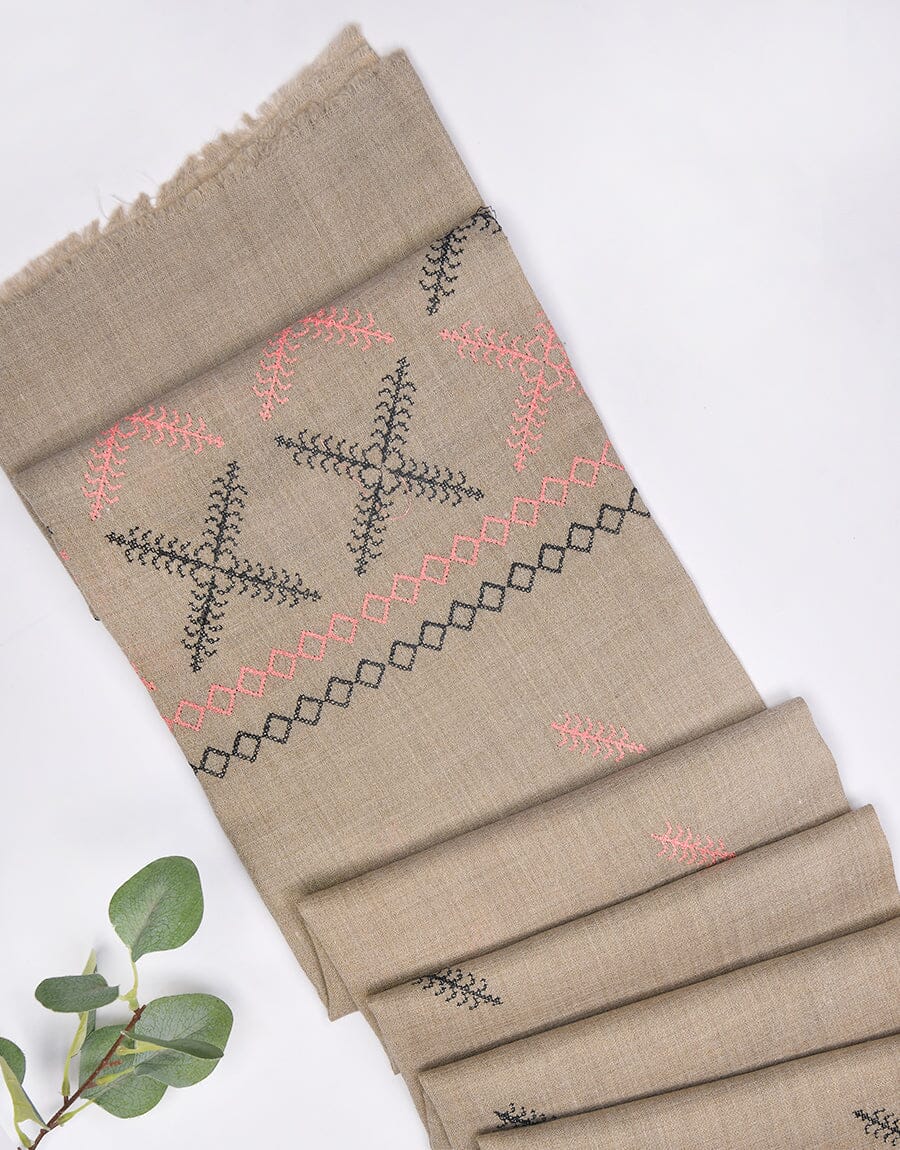 Machine Embroidery SHAWL S-003 Apparel & Accessories KHAS STORES