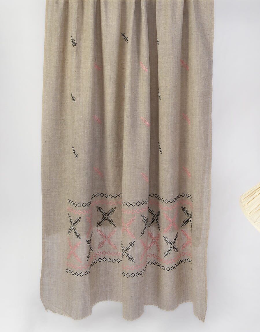 Machine Embroidery SHAWL S-003 Apparel & Accessories KHAS STORES