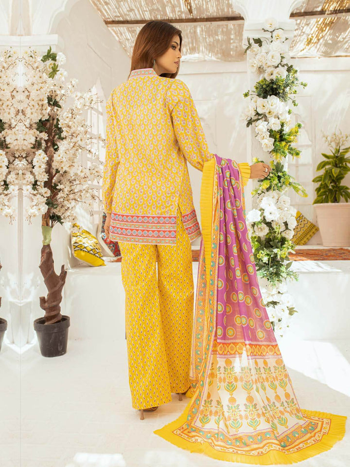 AMBER - YELLOW 3 PIECE UNSTITCHED LAWN