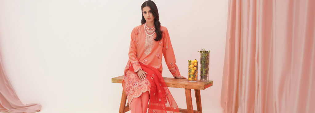 Affordable 3 Piece Unstitched Pink Dress