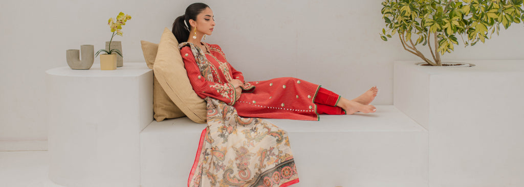 Rust 3 Piece Lawn Dress
