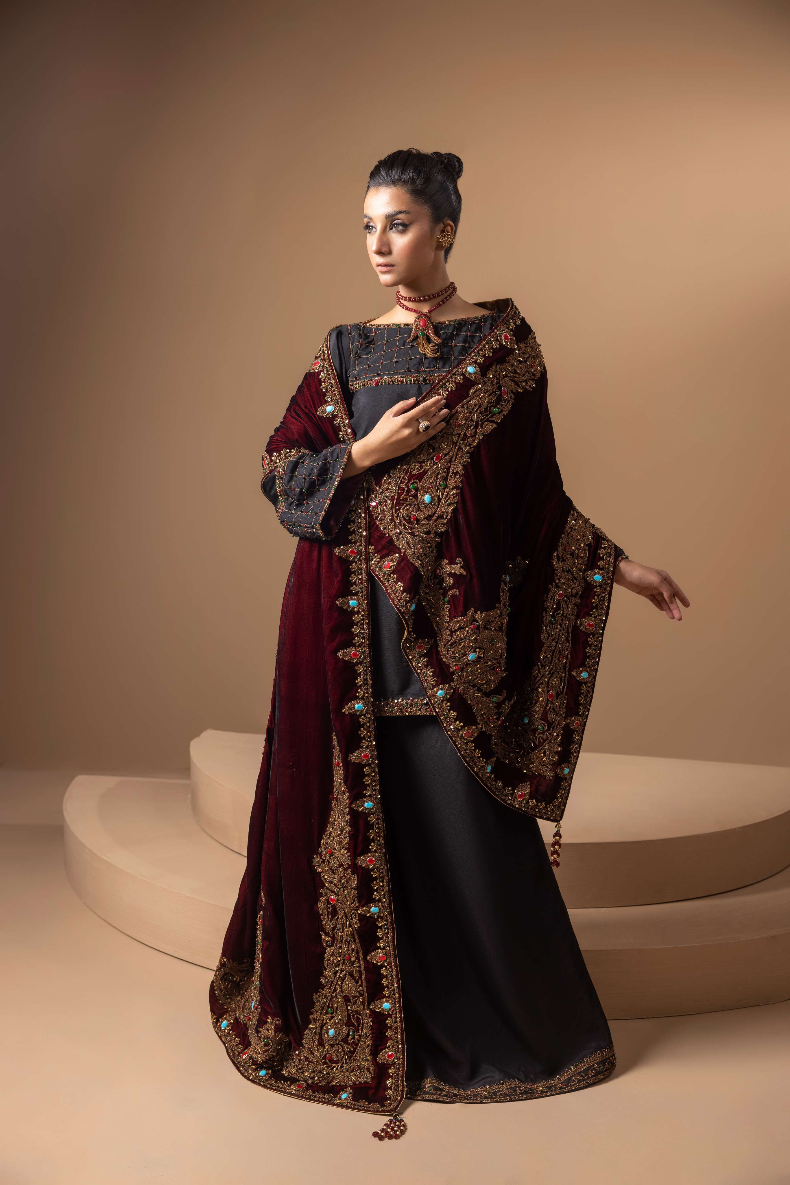 The Crimson Turquoise Shawl