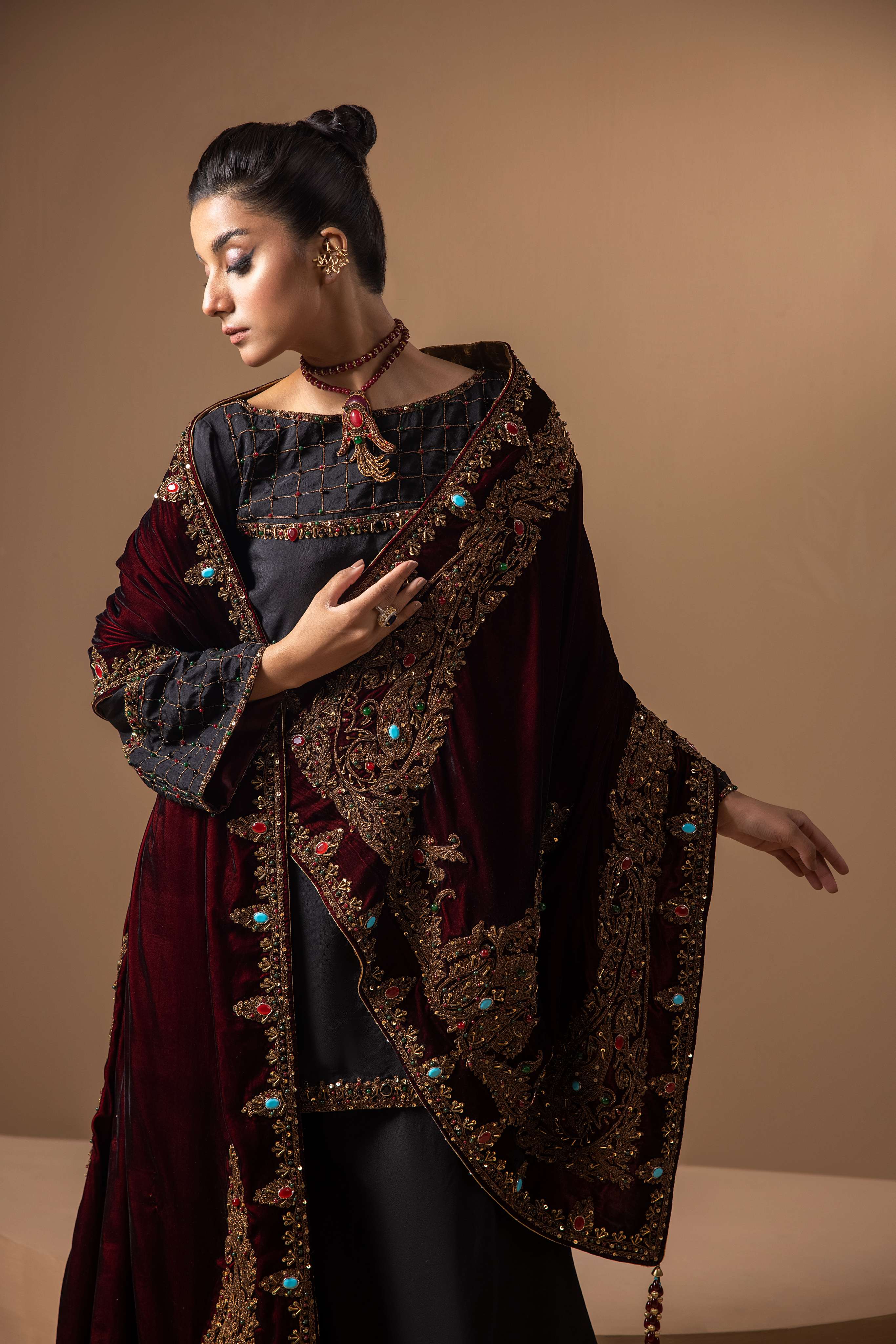 The Crimson Turquoise Shawl