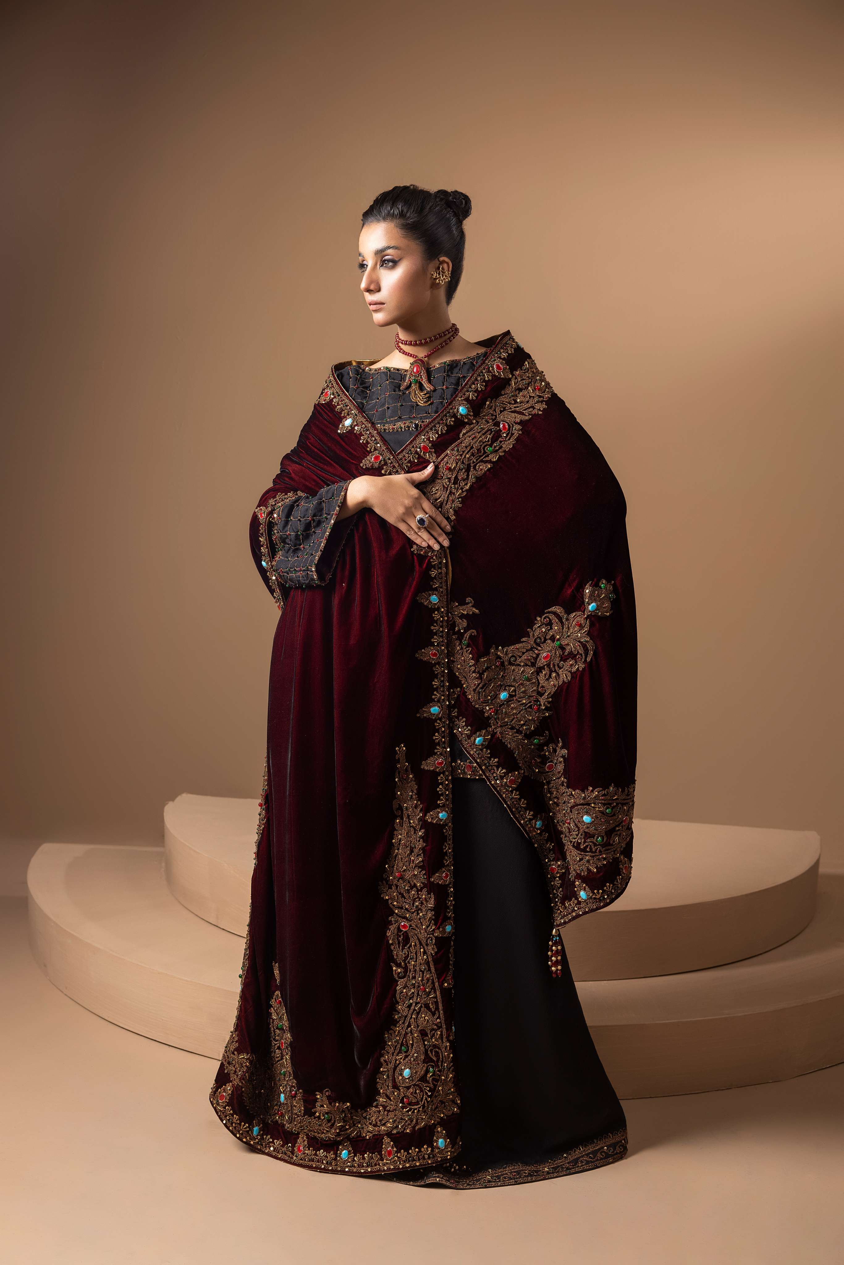 The Crimson Turquoise Shawl