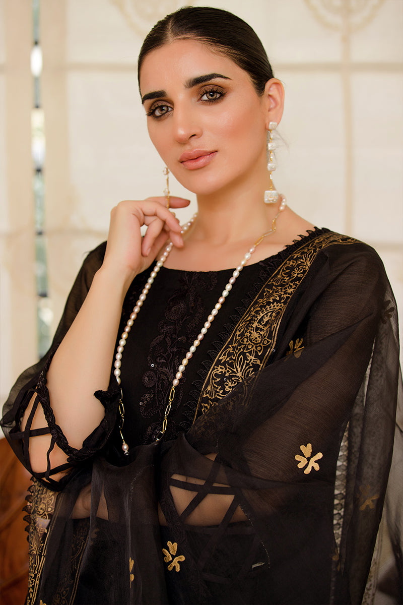 3 Piece Unstitched Chiffon Embroidered - Magnetic night