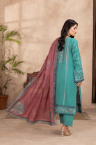 Qalb D-40 : Embroidered Doria Lawn 3pc