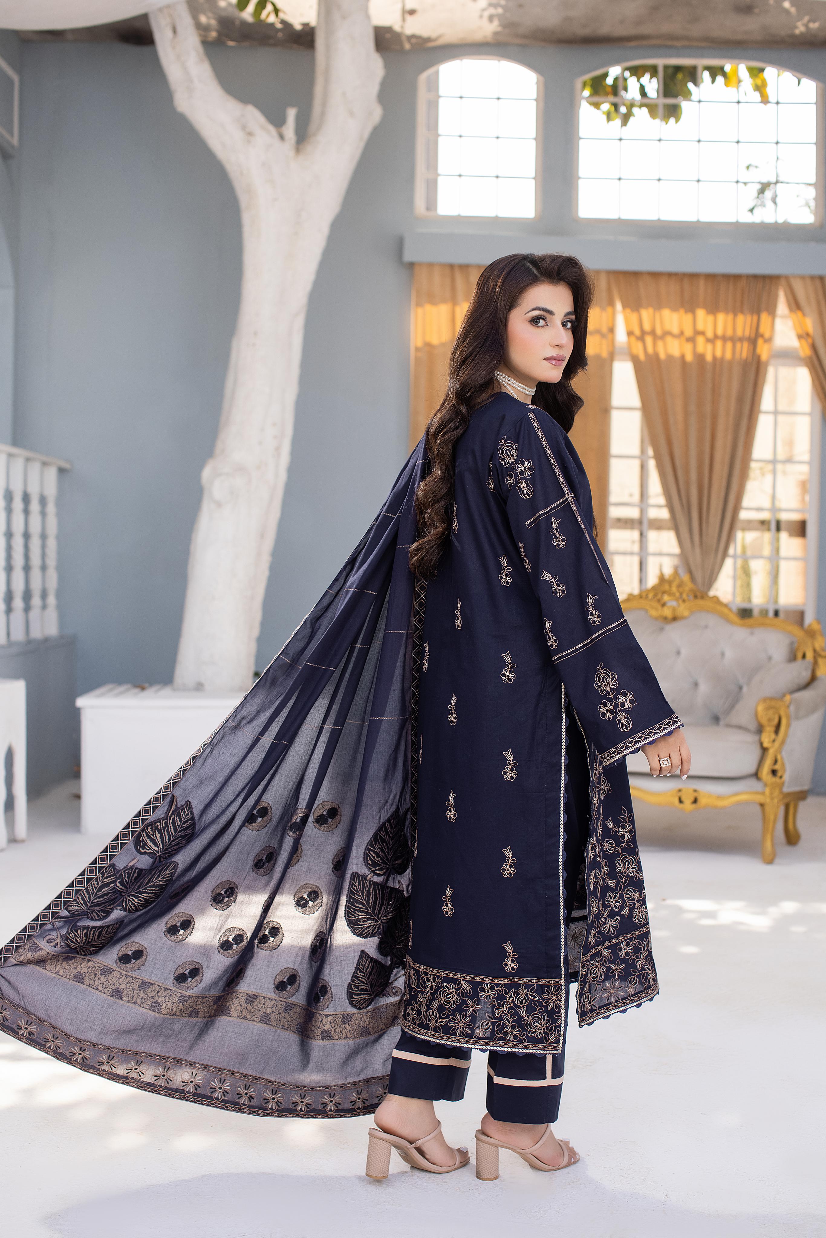 Dastak DK-46 : Embroidered Lawn 3pc