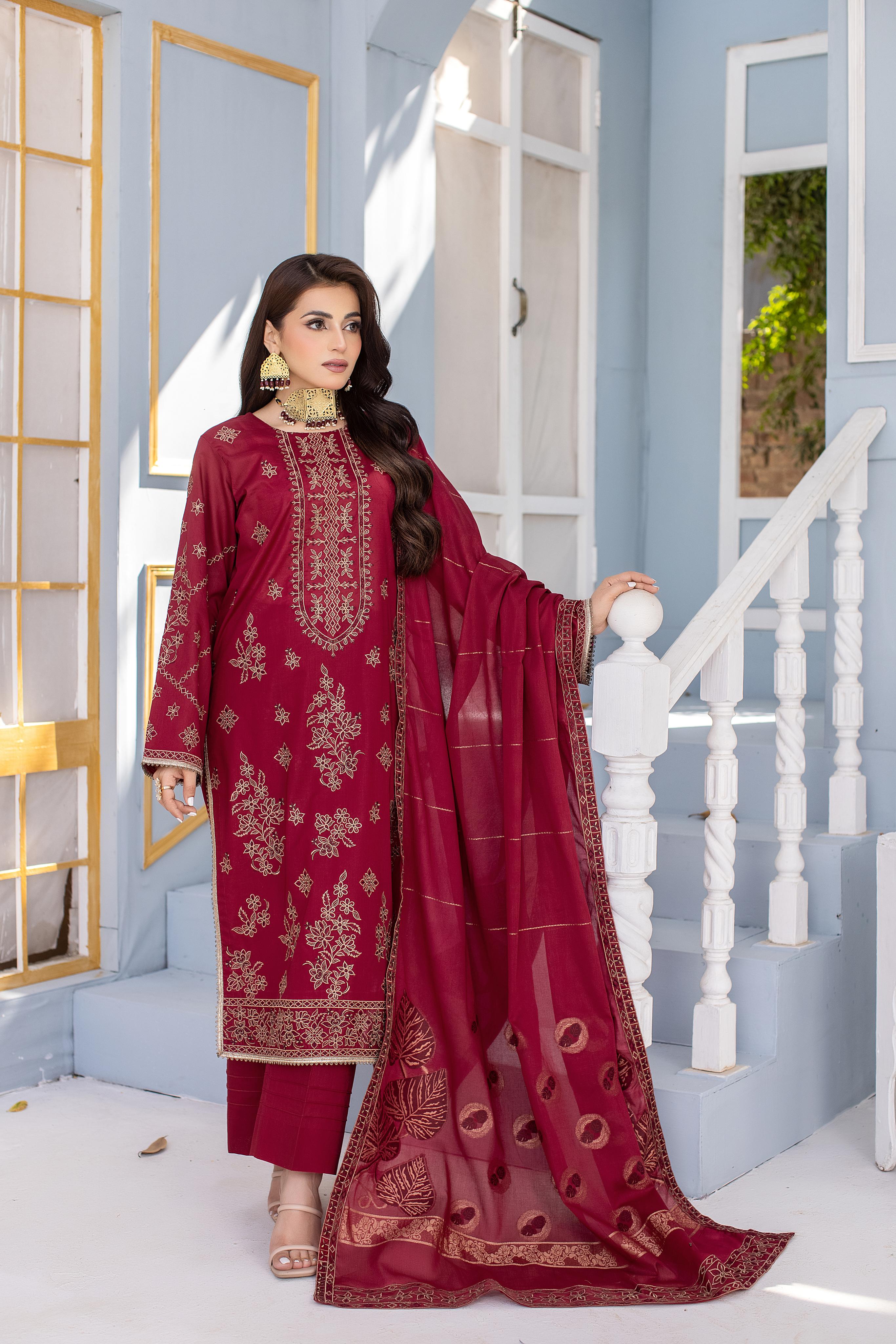 Dastak DK-48 : Embroidered Lawn 3pc