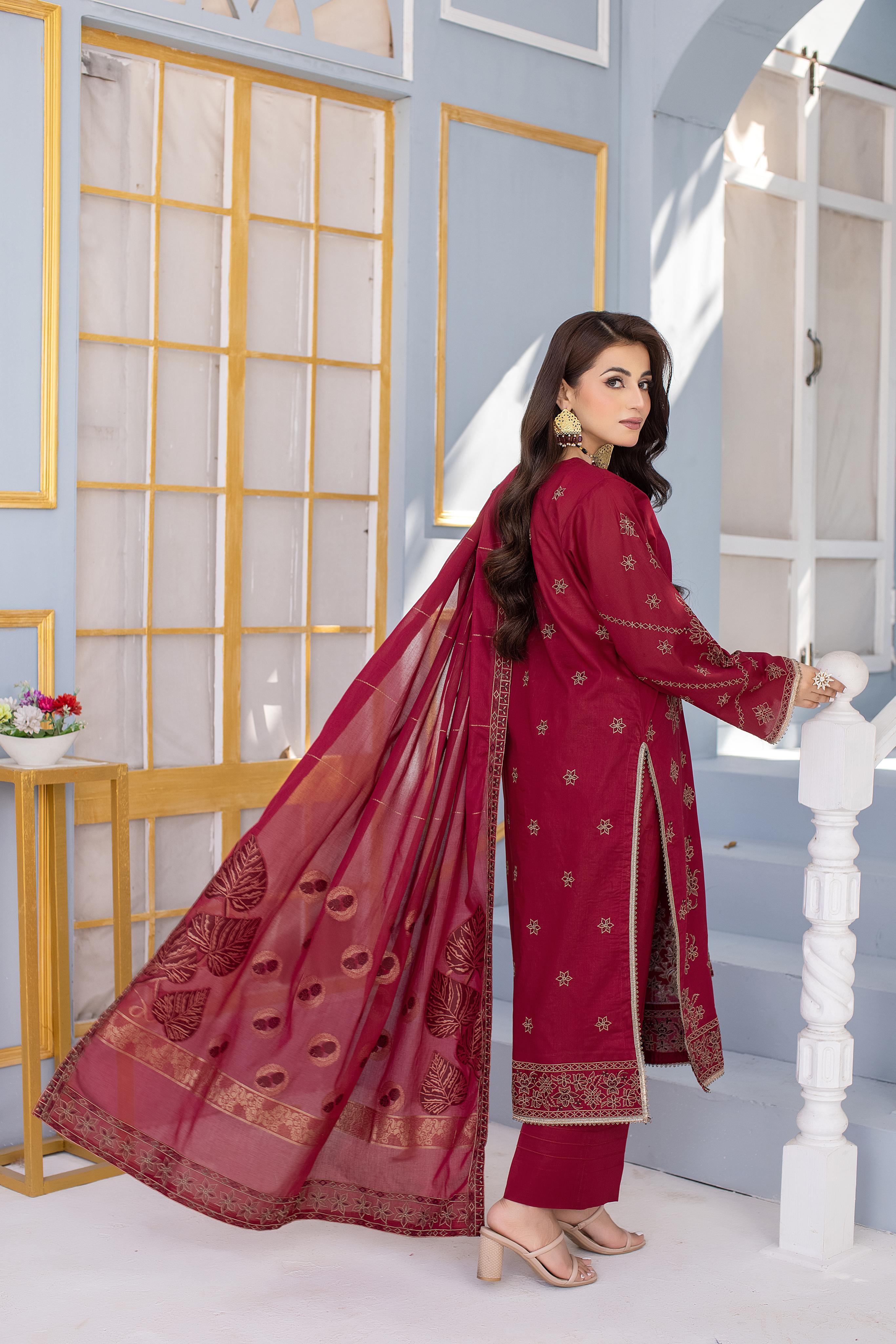 Dastak DK-48 : Embroidered Lawn 3pc