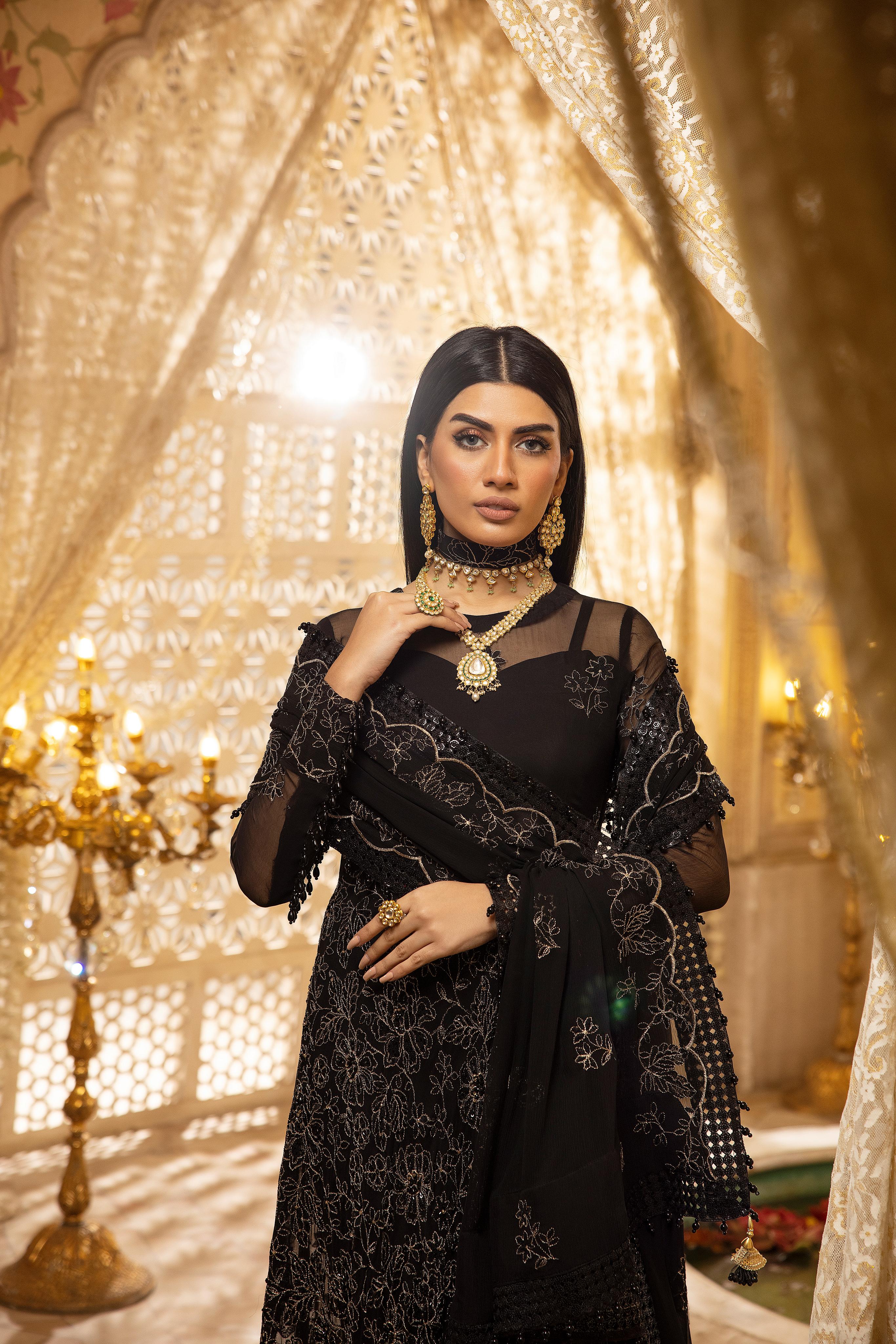 Naqsh N-14 : Unstitched Luxury Chiffon 3PC