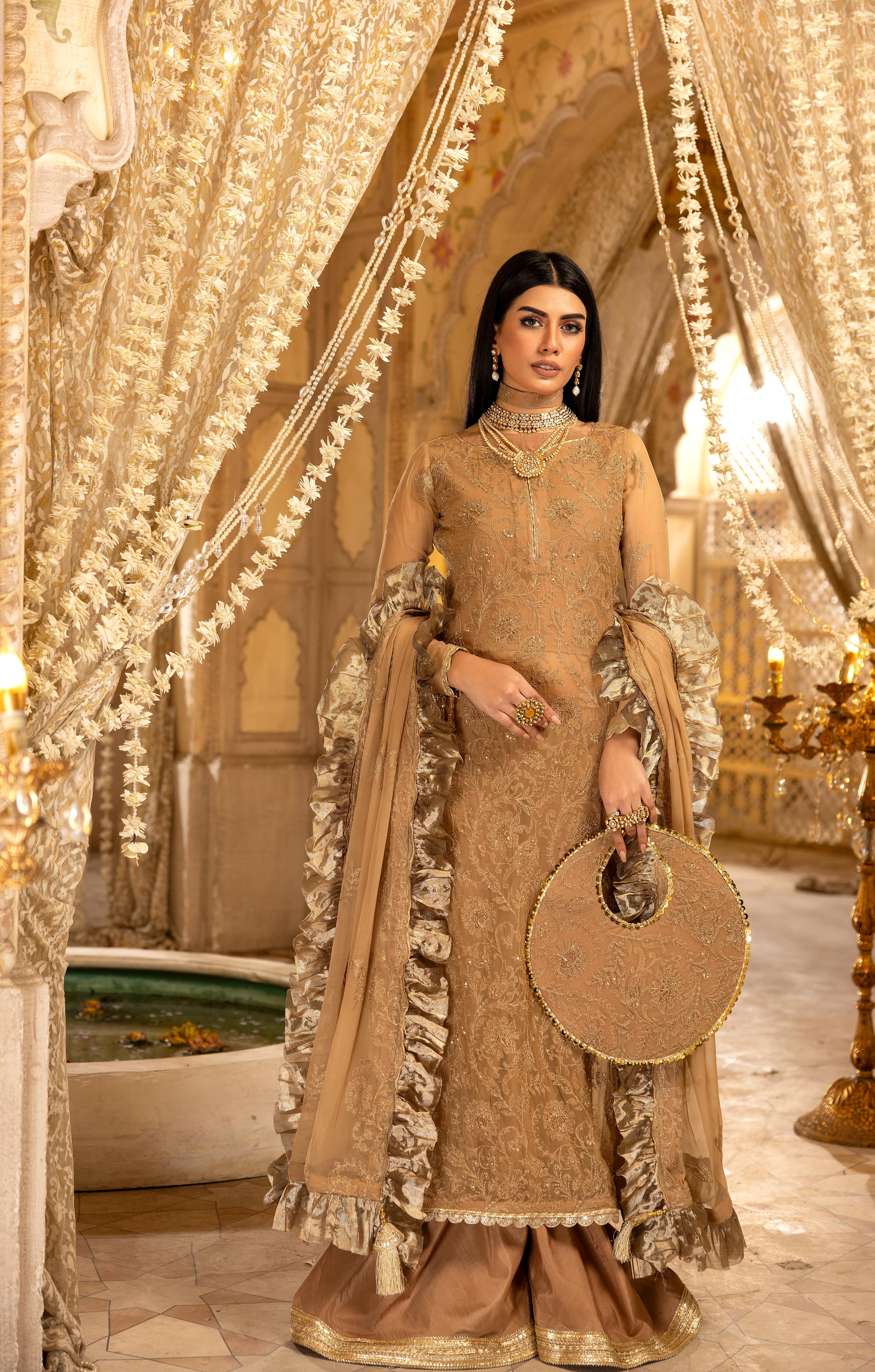 Naqsh N-16 : Unstitched Luxury Chiffon 3PC