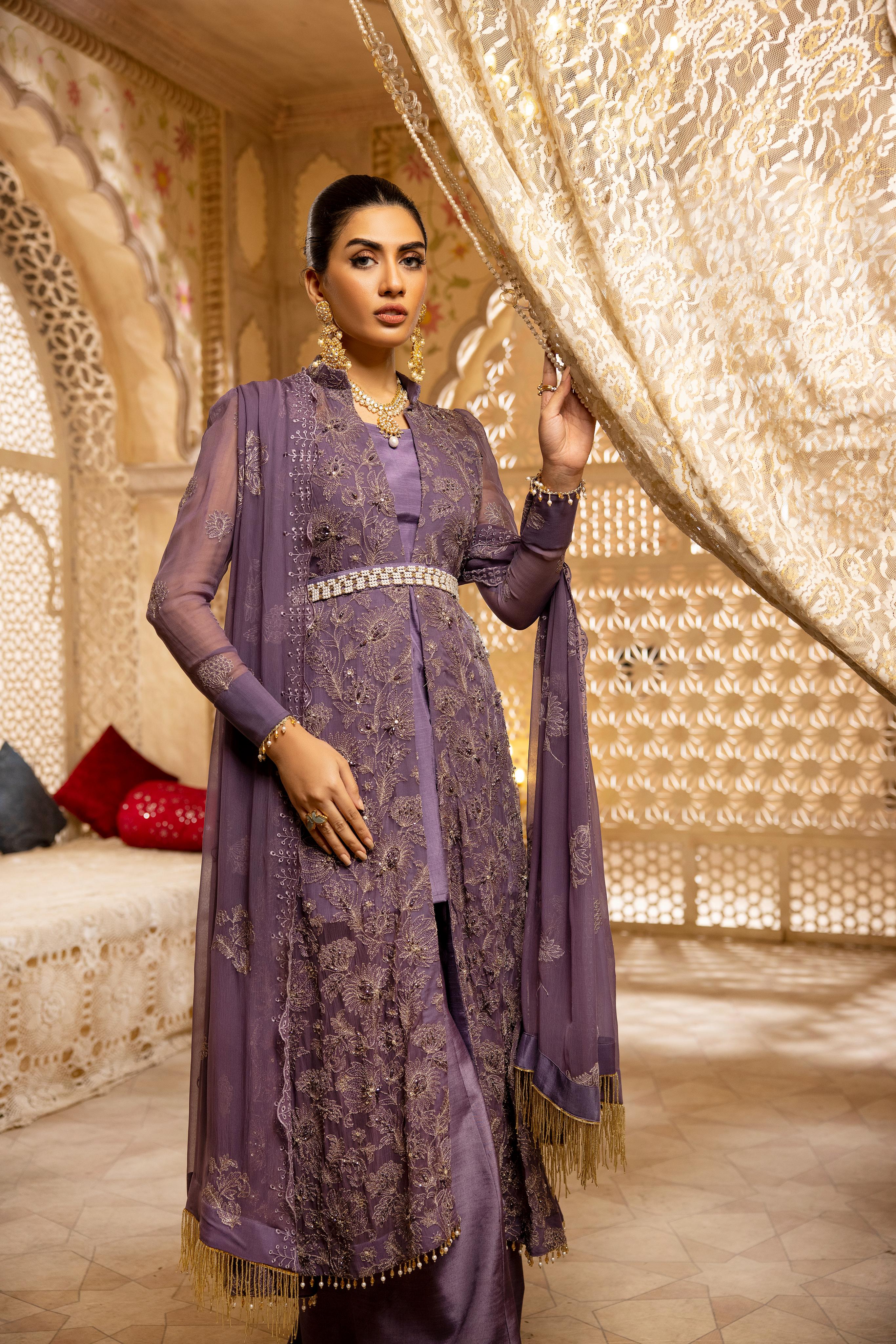 Naqsh N-19 : Unstitched Luxury Chiffon 3PC