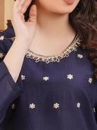 Navy Elegance Embroidered Dress