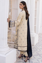 Saffron SA-08 : Unstitched Embroidered Dhanak 3PC