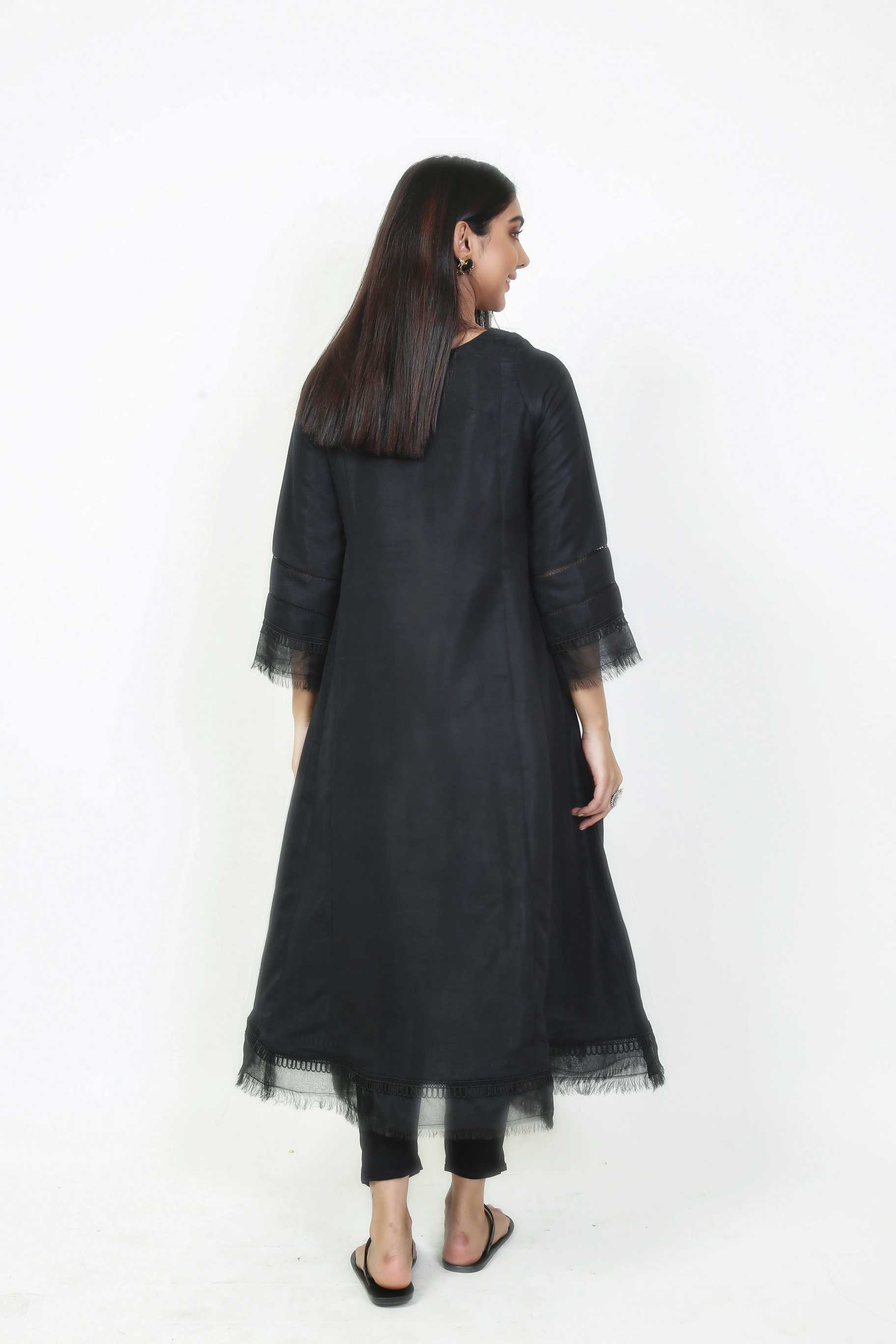 Pret Wear 3 Piece Solid Black Raw Silk Suit