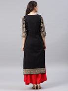 Black printed kurta