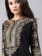 Black printed kurta