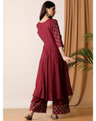 Maroon Gota Kurta And Palazzo