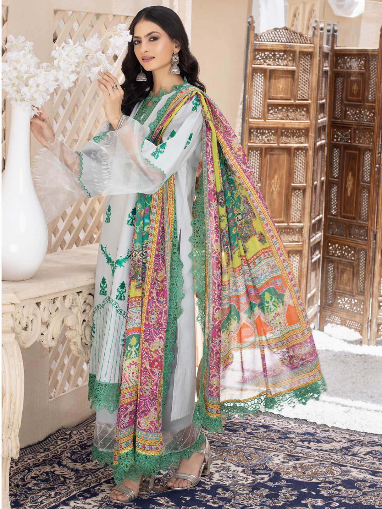 ROOHI - 3 PIECE EMBROIDERED UNSTITCHED LAWN