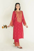 2PC Stitched Embroidered Lawn Shirt & Trouser | RKTE-3854 Embroidered KHAS STORES 