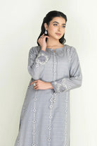 2PC Stitched Embroidered Lawn Shirt & Trouser | RKTE-3855 Embroidered KHAS STORES 