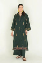 2PC Stitched Embroidered Lawn Shirt & Trouser | RKTE-3858 Embroidered KHAS STORES 