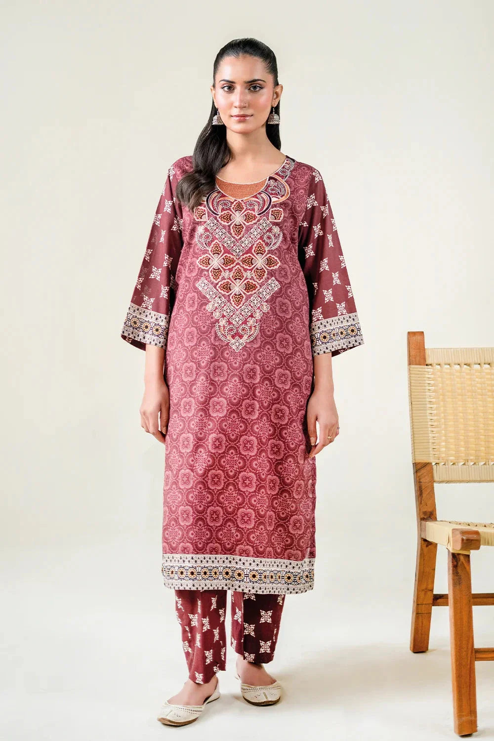 2PC Stitched Embroidered Lawn Shirt & Trouser | RTW-KST-3860 Embroidered KHAS STORES 