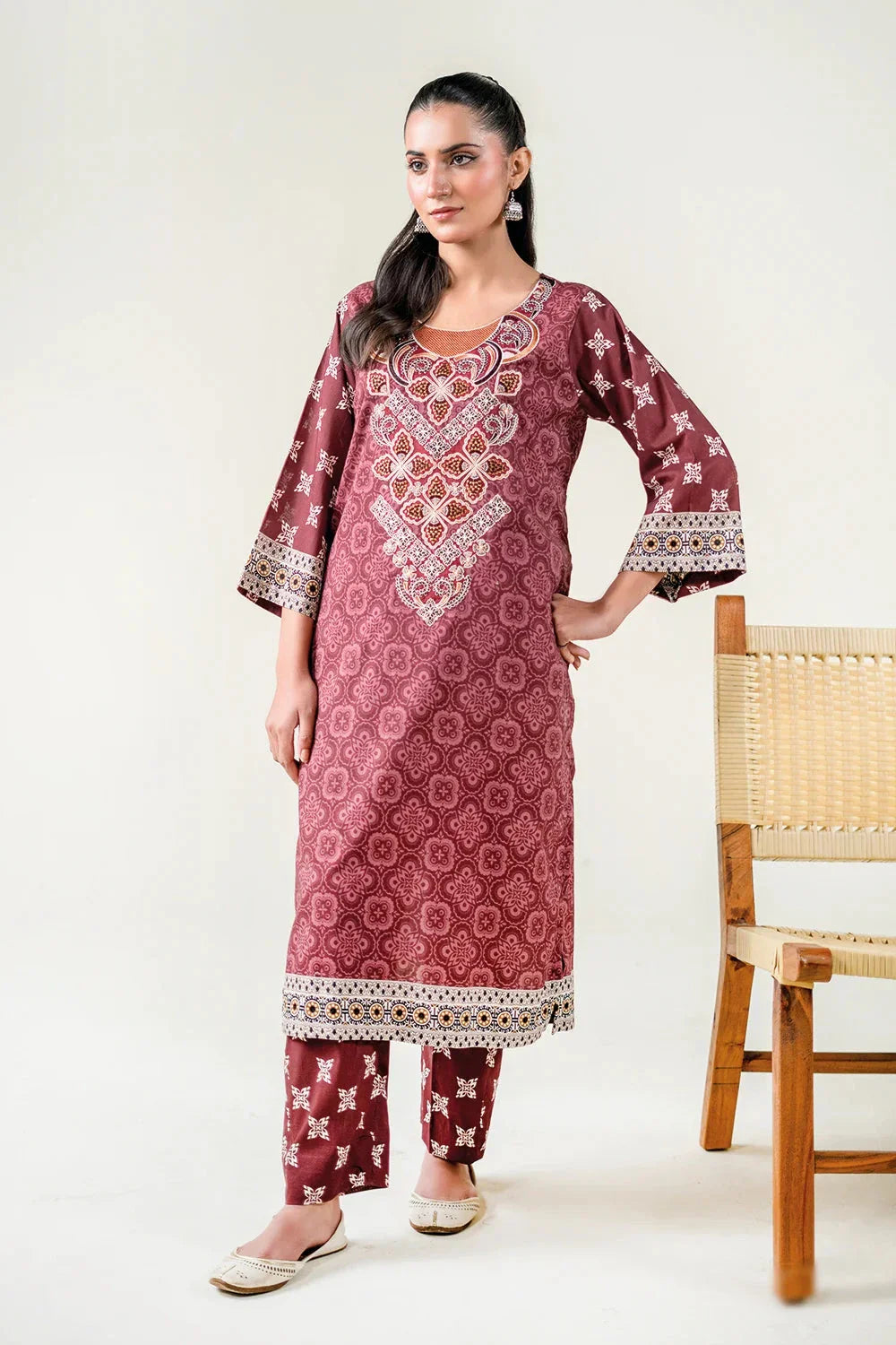 2PC Stitched Embroidered Lawn Shirt & Trouser | RTW-KST-3860 Embroidered KHAS STORES 