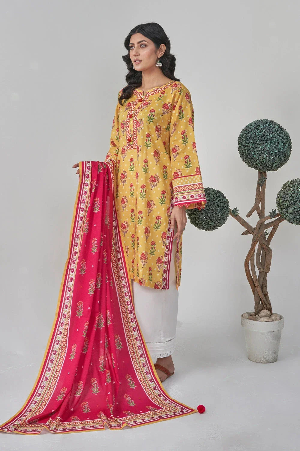 2PC Stitched Printed Lawn Shirt and Dupatta RKTW-3058 Printed KHAS STORES 