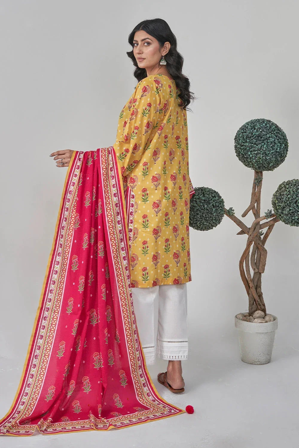2PC Stitched Printed Lawn Shirt and Dupatta RKTW-3058 Printed KHAS STORES 