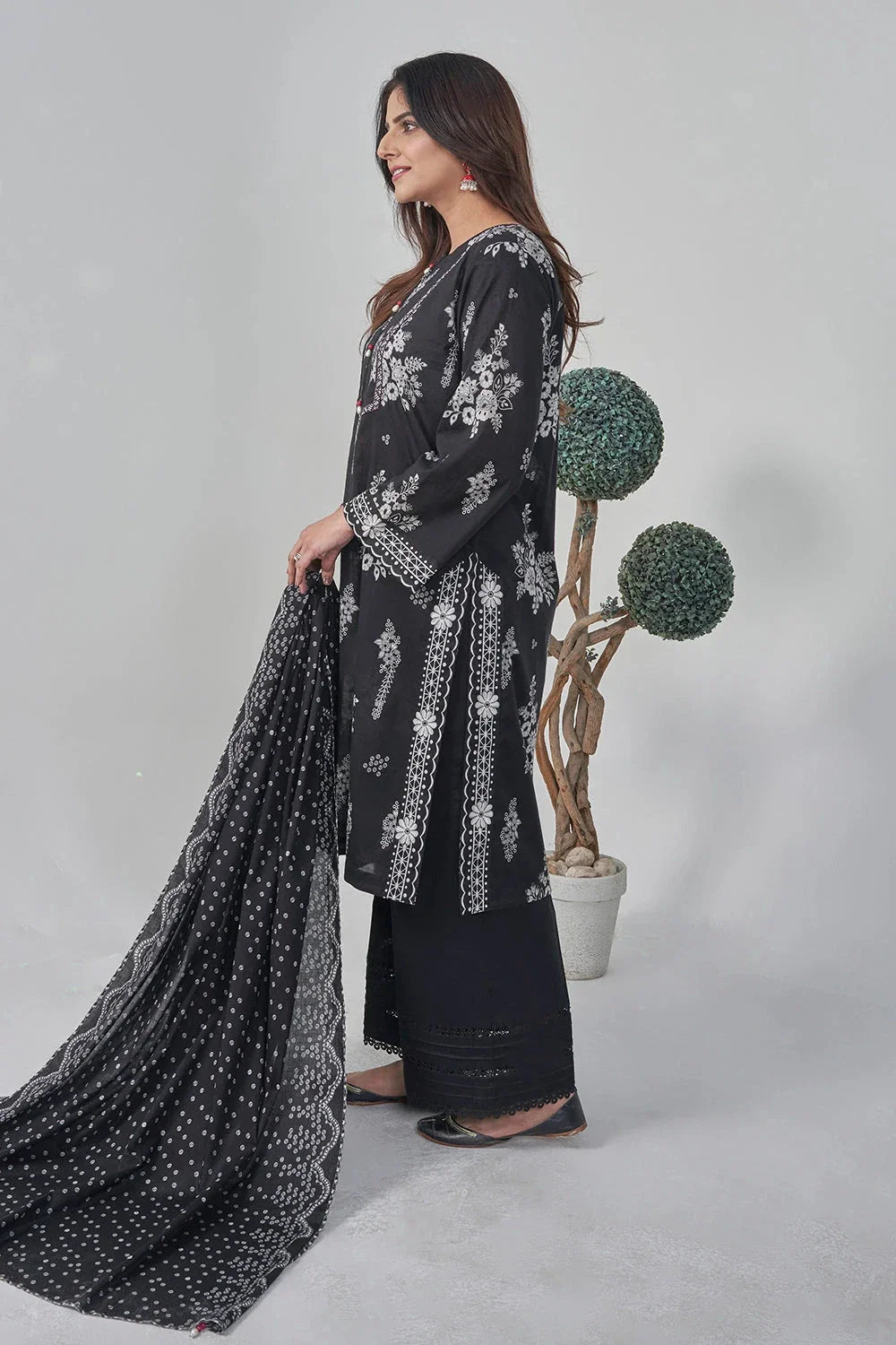 2PC Stitched Printed Lawn Shirt and Dupatta RKTW-3059 Printed KHAS STORES 