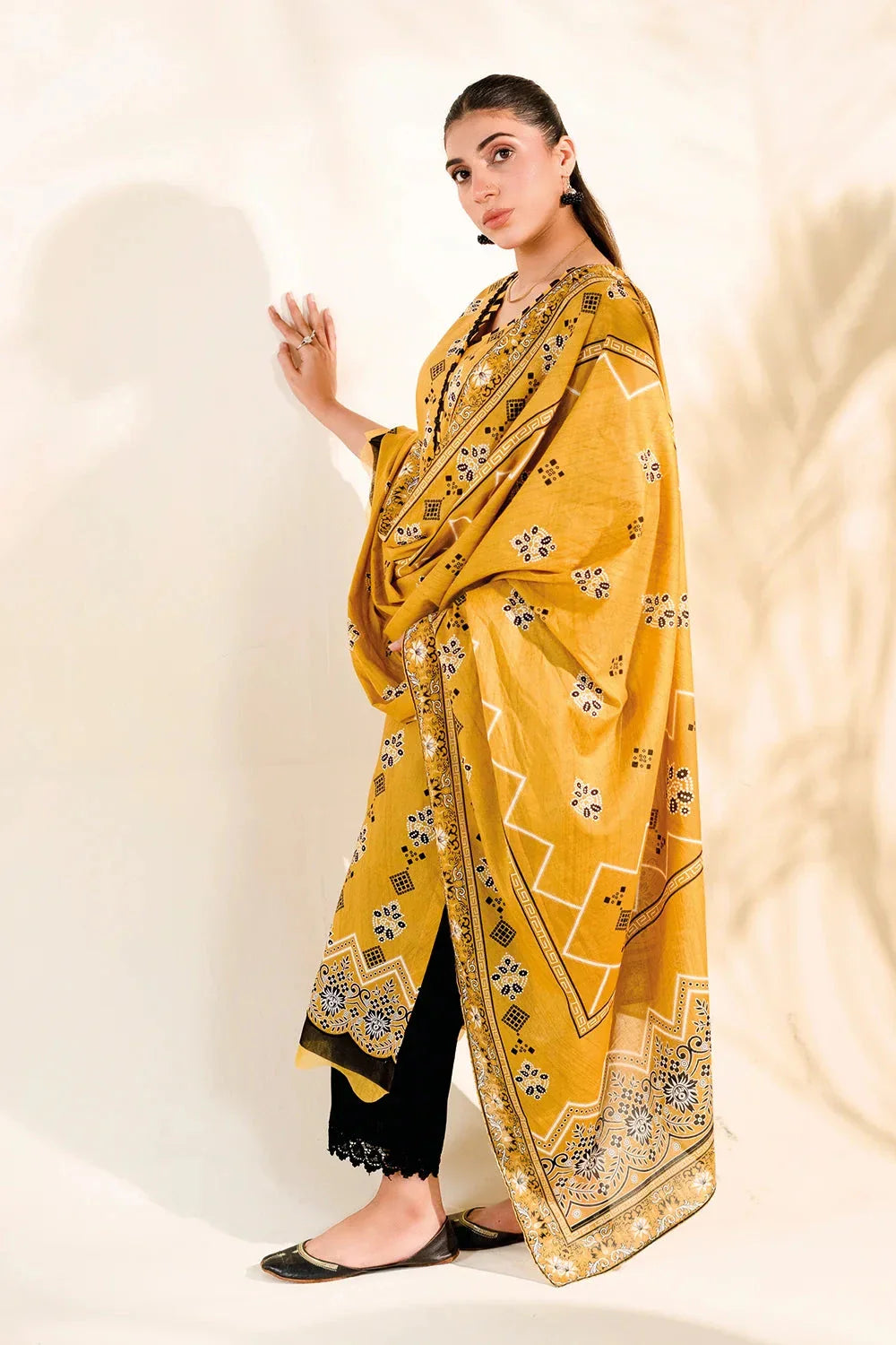 2PC Stitched Printed Lawn Shirt & Dupatta | RTW-KSD-3874 Printed KHAS STORES 