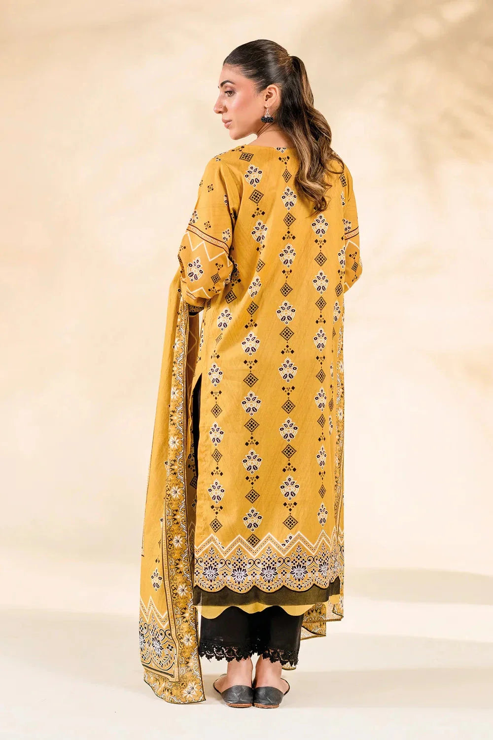 2PC Stitched Printed Lawn Shirt & Dupatta | RTW-KSD-3874 Printed KHAS STORES 