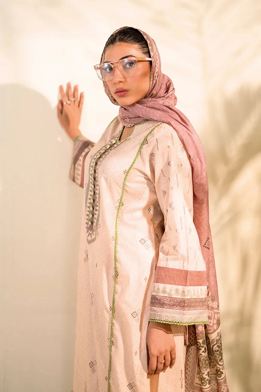 2PC Stitched Printed Lawn Shirt & Dupatta | RTW-KSD-3878 Printed KHAS STORES 