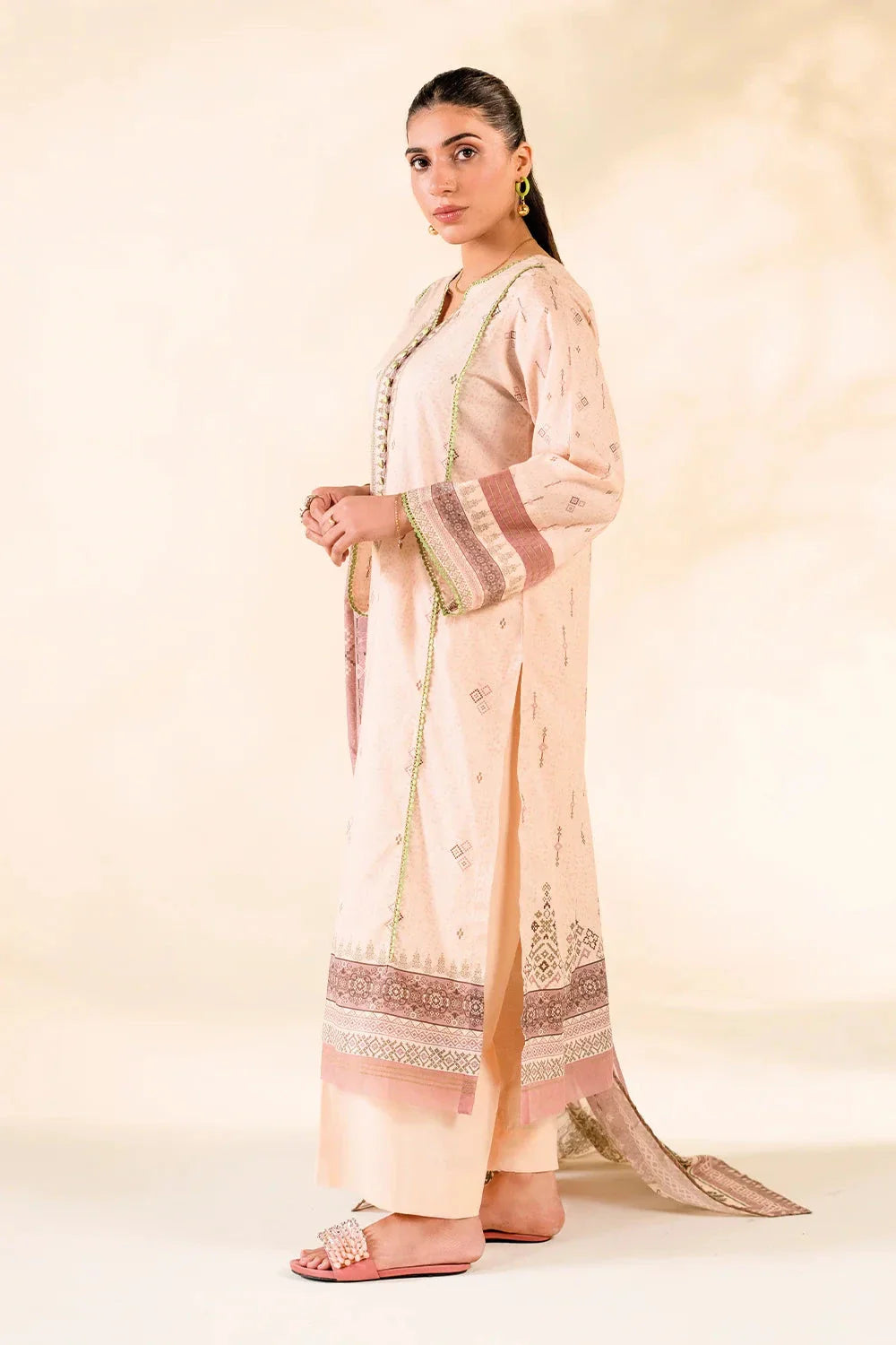 2PC Stitched Printed Lawn Shirt & Dupatta | RTW-KSD-3878 Printed KHAS STORES 