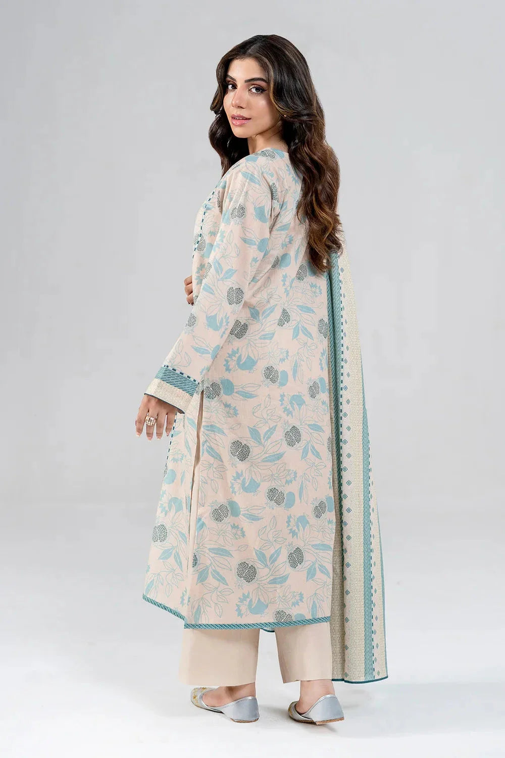 2PC Stitched Printed Lawn Shirt & Dupatta | RTW-KSD-4037 Printed KHAS STORES 