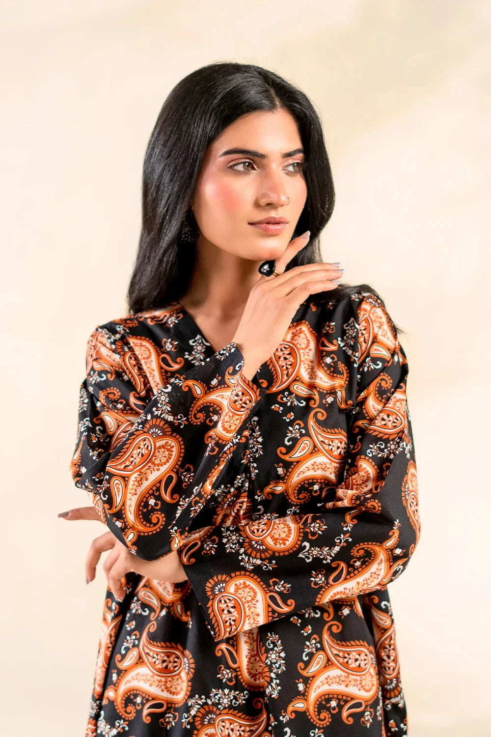 2PC Stitched Printed Lawn Shirt & Trouser | RTW-KST-3849 Printed KHAS STORES 