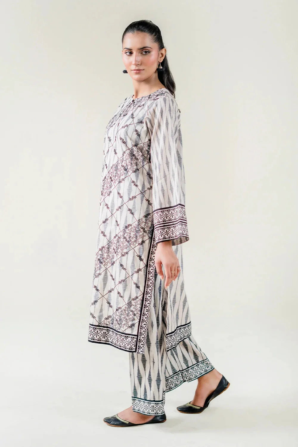 2PC Stitched Printed Lawn Shirt & Trouser | RTW-KST-3859 Embroidered KHAS STORES 