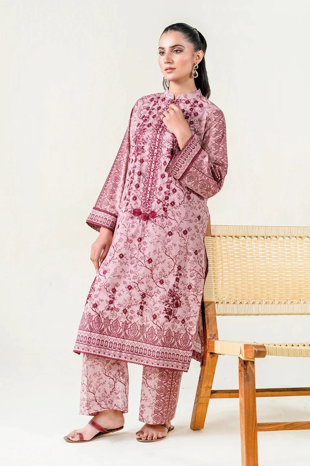 2PC Stitched Printed Lawn Shirt & Trouser | RTW-KST-3861 Embroidered KHAS STORES 