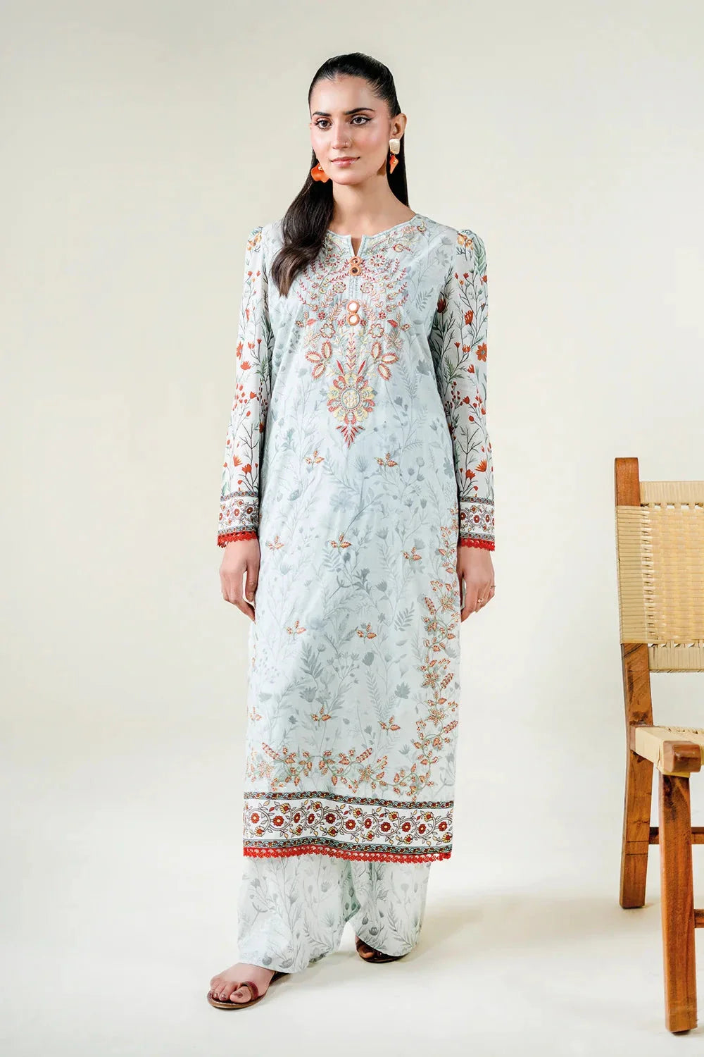 2PC Stitched Printed Lawn Shirt & Trouser | RTW-KST-3862 Embroidered KHAS STORES 